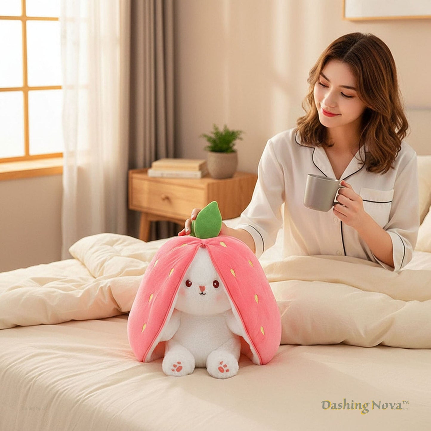 Bunny Plush with Strawberry or Carrot Design – Sweet Toy for Kids
